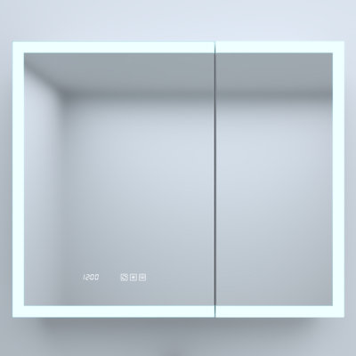 Rectangular Silver Aluminum Recessed/Surface Medicine Cabinet