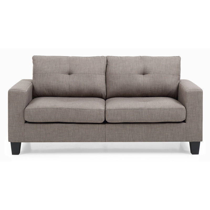 Vegas Square Arm Sofa, Gray Faux Leather