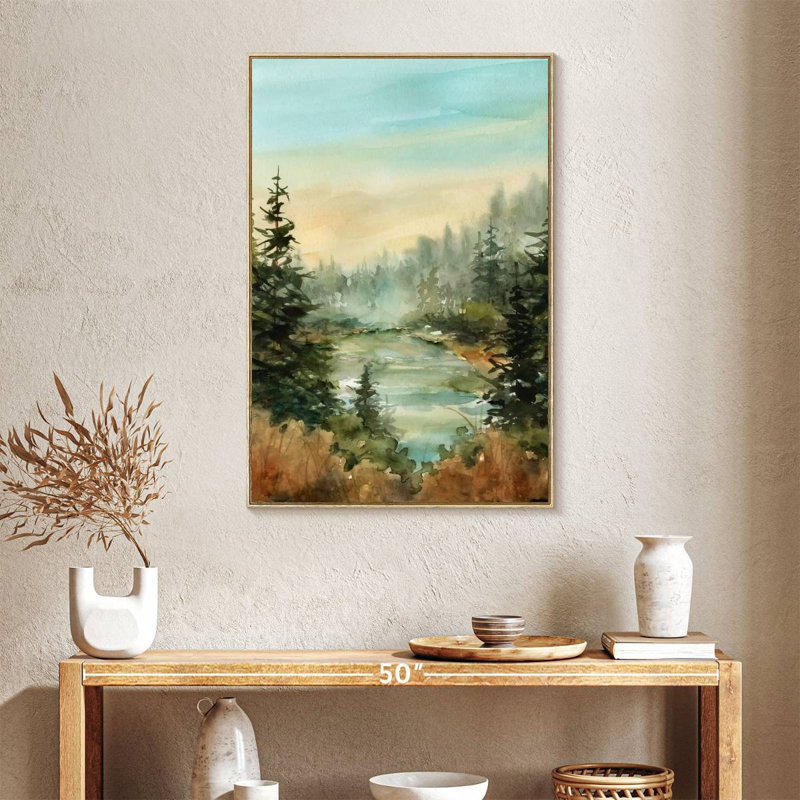 Forest Favorite Spot, Cadre flottant en bois naturel, 25 po x 37 po