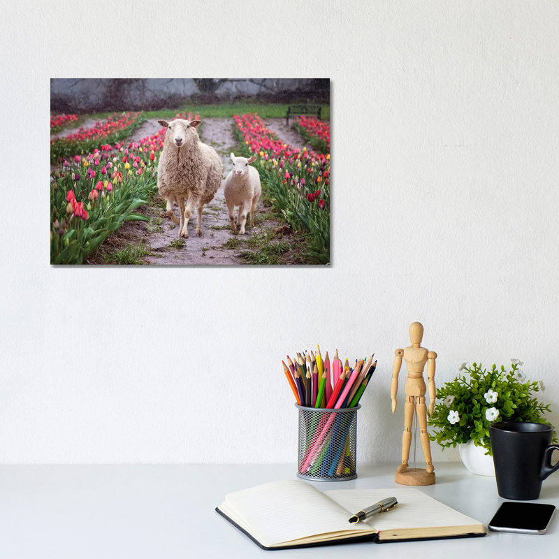Mommy and Me Tulips 1 Piece Wrapped Canvas Wall Art, 20.32cm H x 30.48cm W x 1.91cm D