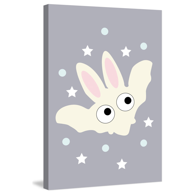 Reproduction sur toile tendue «Yellow Bunny Bat» par Katarina Snygg, H 36 po x l 24 po x P 1,5 po