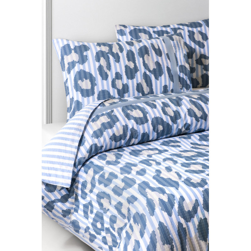 Seersucker Leopard Guest Room Case Pack, Queen Duvet Cover + 2 Queen Shams