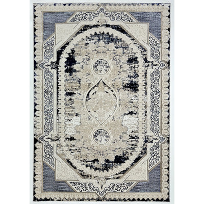 Modern Vintage Look Boho 2X7 Runner Transitional Area Rug Shiny Vibrant Carpet High Low Pile Rug For Living Room