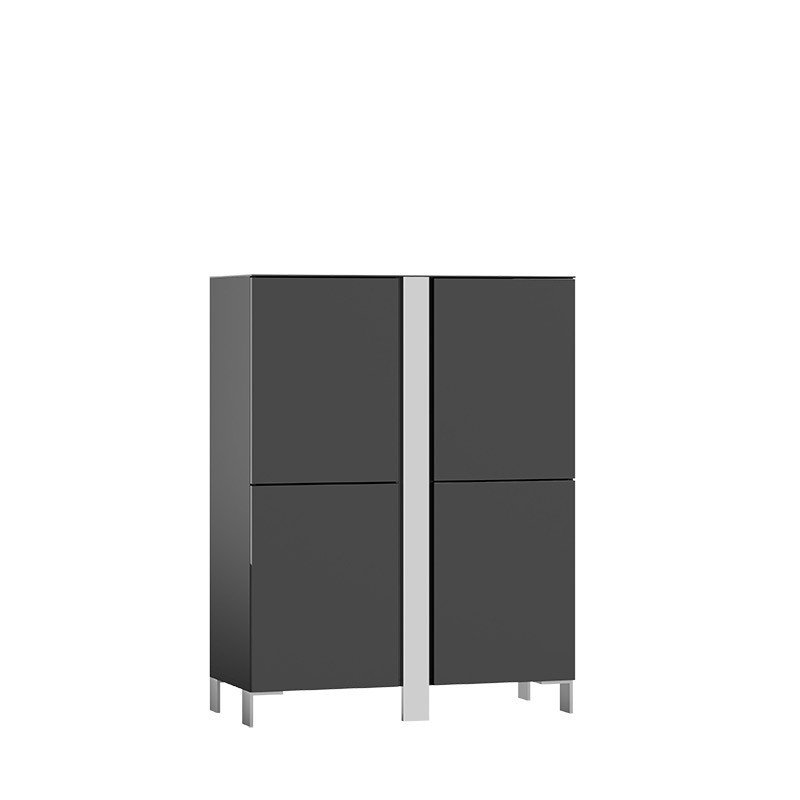 Charlestyn 4 Door Plastic Wardrobe, Black