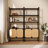 Rattan Cabinet Door Storage Bookshelf, Dual-Function Open Display Shelf With Closed Cabinet For Living Room, Entryway, And Bedroom