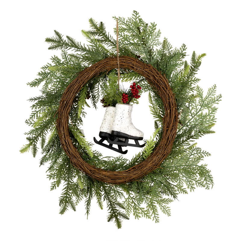 22in. Winter Skates Wreath