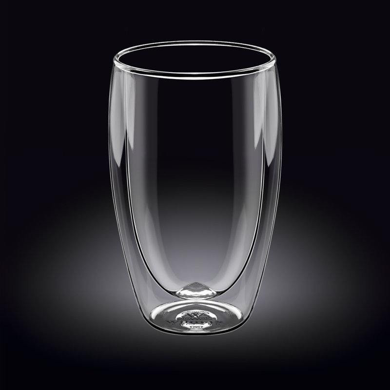 Set of 6 Clear Borosilicate Double-Walled Glasses, 6.8 oz