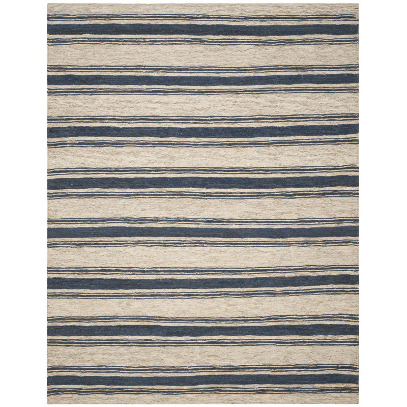 Ralph Lauren Cliff Stripe Jute, Cotton Striped Rug, Rectangle 4' x 6'