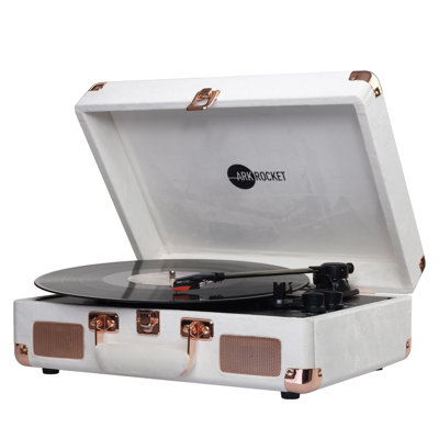 Arkrocket Curiosity Bluetooth Turntable Retro Suitcase 3-Speed Record Player with Built-in Speakers