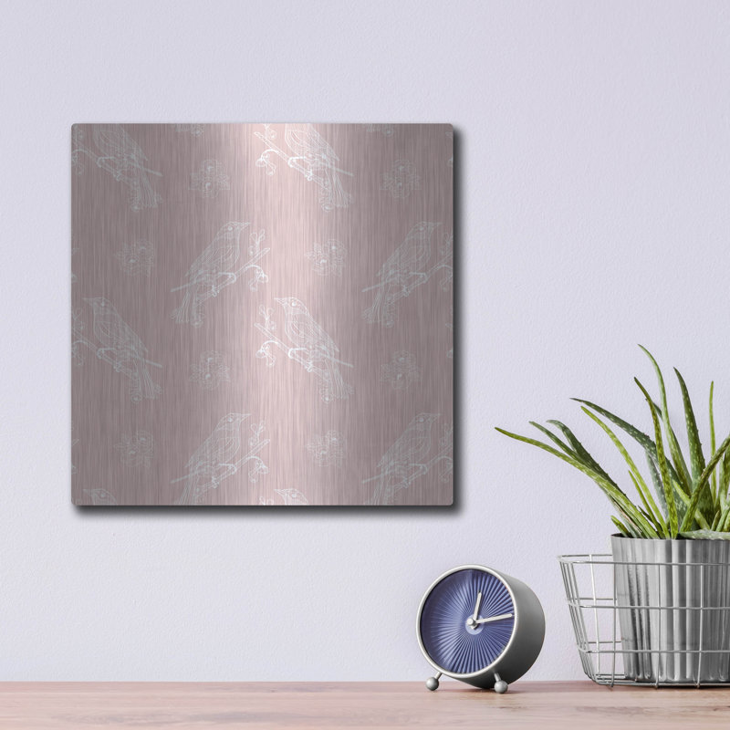 "Oiseau pur sur fond rose" par Sabrina Balbuena, H 12 po x l 12 po