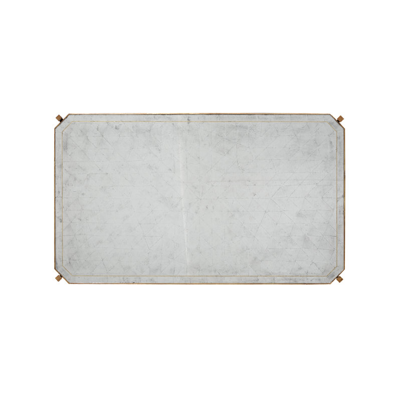 Luxe Glass Coffee Table, Gilded Iron