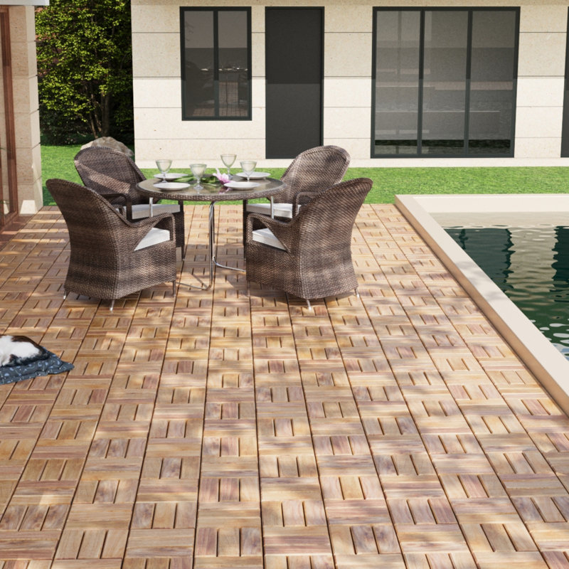 20 PCS Interlocking Deck Tiles Checker Pattern