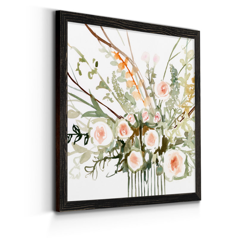 Fleurs de foraged II-imprimé, H 31,5 po x l 31,5 po x P 1,5 po, Toile avec cadre noir