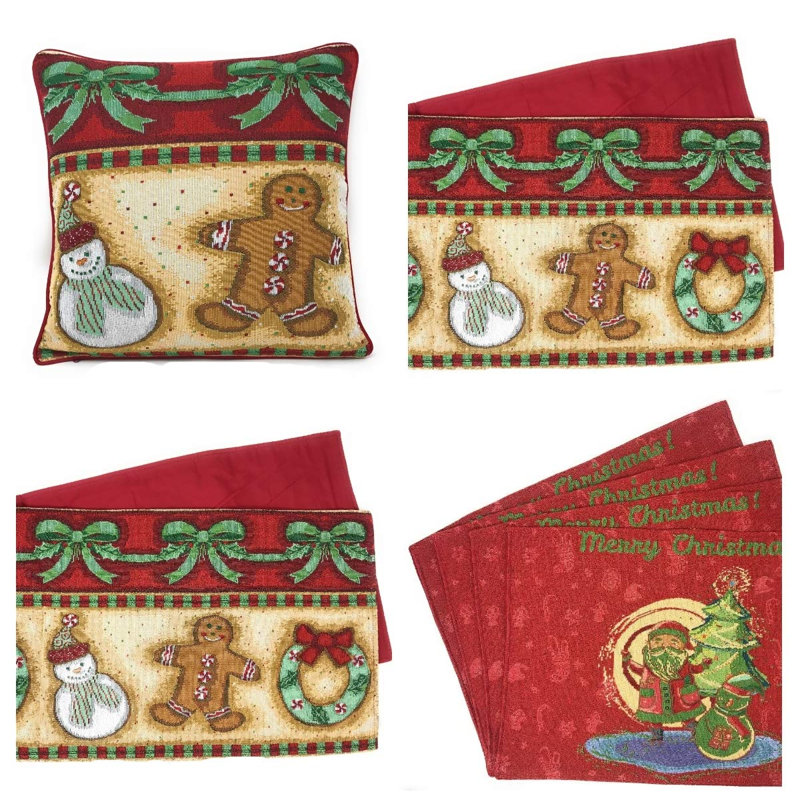 Howland Geometric Christmas Dining linen set