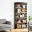 Bibliothèque élégante et spacieuse en métal et en bois avec accents en X, parfaite pour le rangement à la maison ou au bureau et pour améliorer l'esthétique.