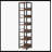 75" 6-Tier Corner Bookcase