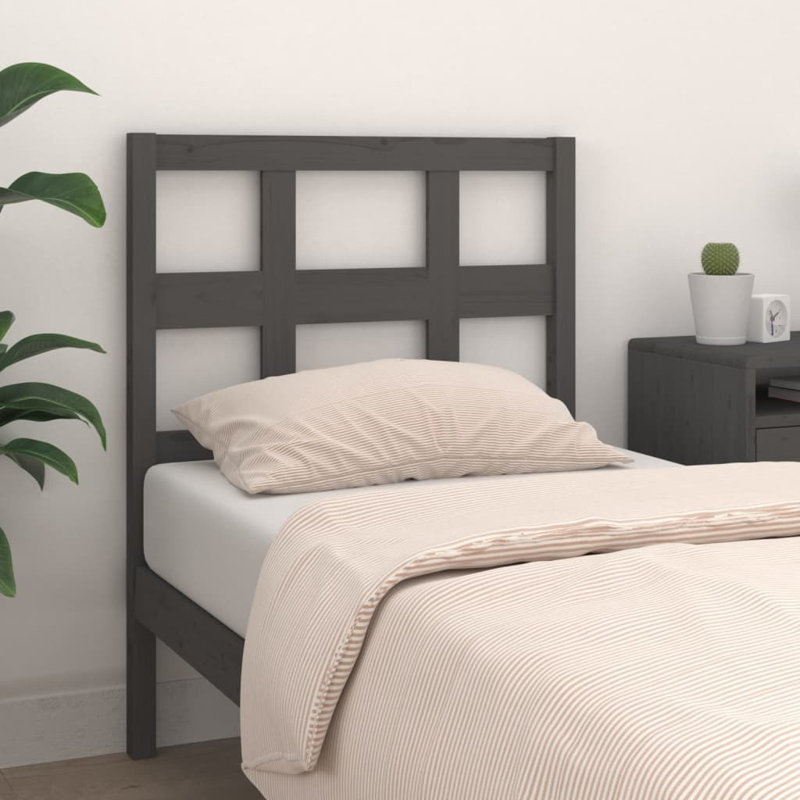 Solid Wood Headboard, Grey, 80.5 x 100 cm