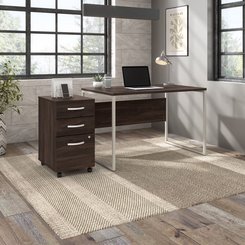 Hybrid Desk, Brown, 29.91" H x 47.6" W x 29.37" D