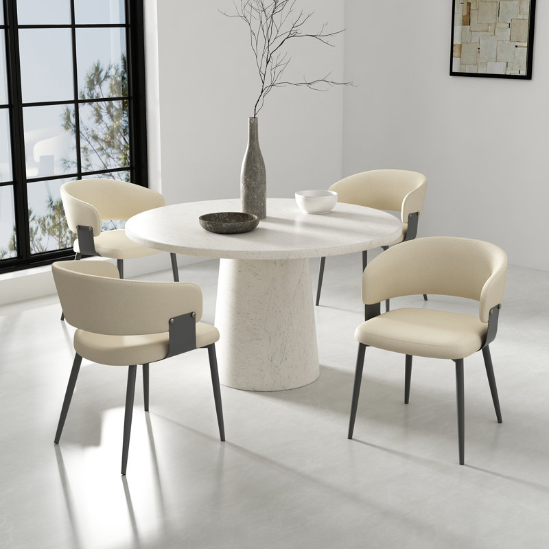 Chaise de salle à manger rembourrée Luce, Sable 