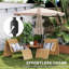 Parasol de marché rond 9 'x 9' avec cantonnière, parasol de patio, kaki-876450818
