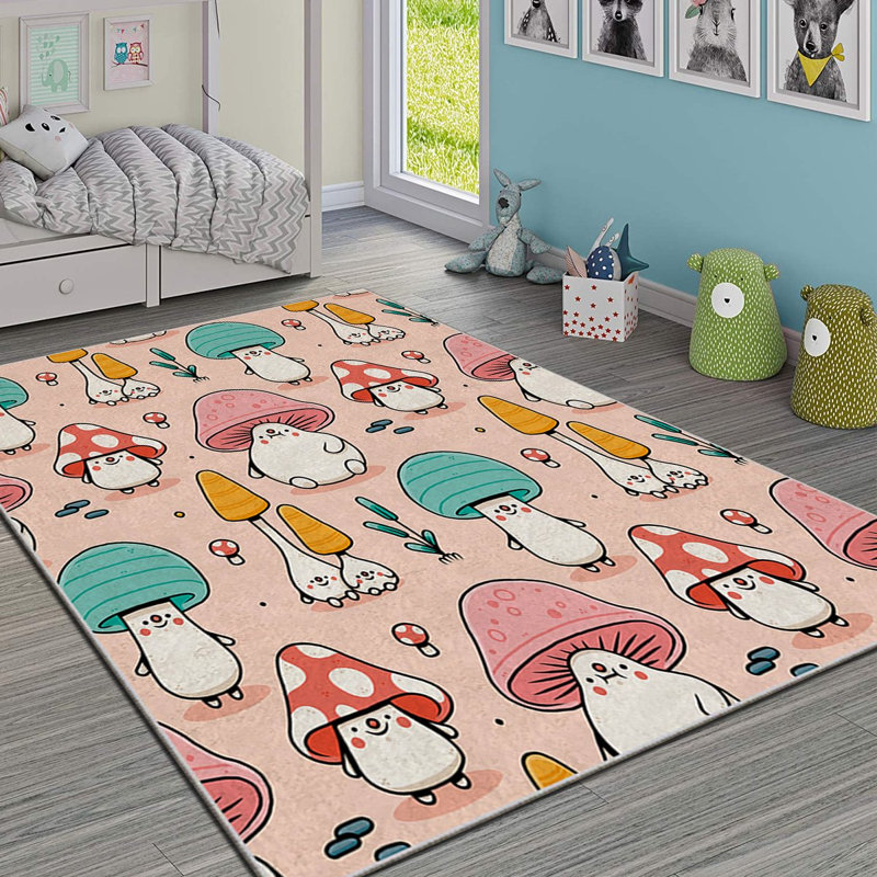 Luxurious Area Rug (4 ft x 6 ft), 100% Polyester, 740 g/m² | Non-Slip Felt Dot Underside, Laminated Sponge for Comfort | Antibacterial, Easy to Clean, Machine Washable at 86°F | Perfect for Living Room & Bedroom Décor