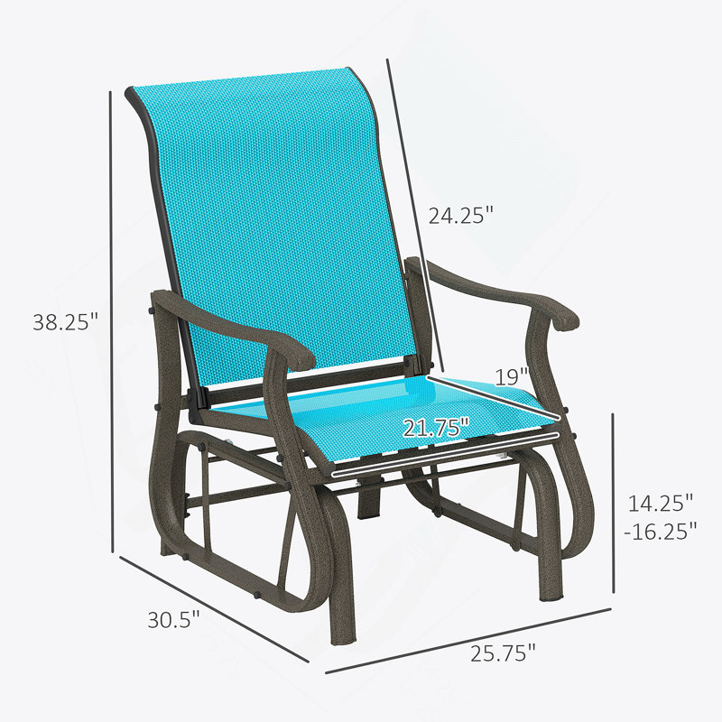 Garden Glider Swing Chair,Outdoor Glider Chair, Blue