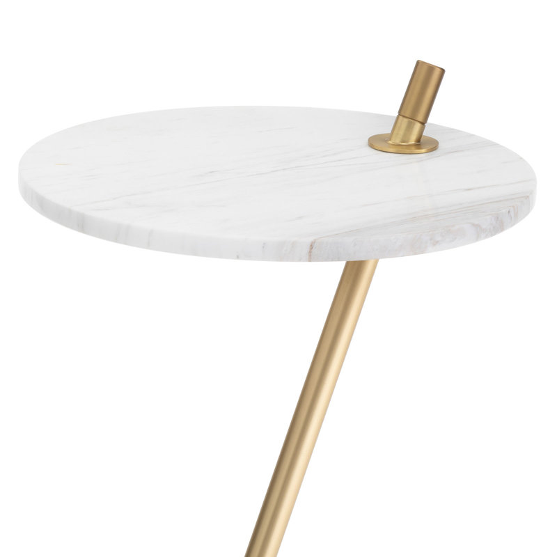 Spyder Accent Table (Polished Nickel), Natural Brass