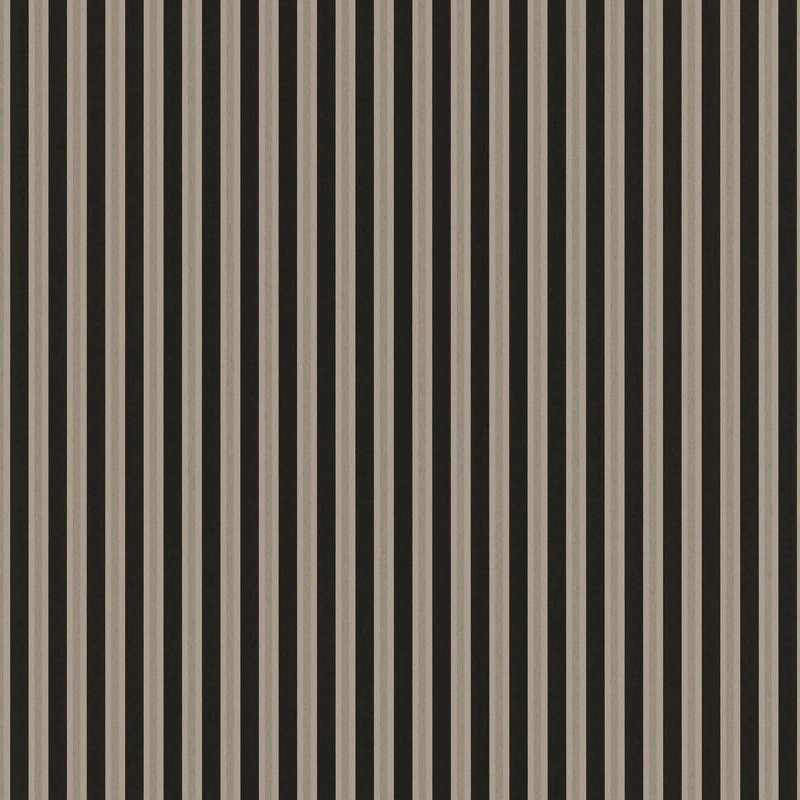 Rouleau de papier peint à rayures Stickley, Noir / Gris