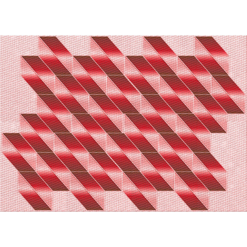 Tapis rouge tissé à la machine Nilesh, Rectangle 2 pi x 3 pi