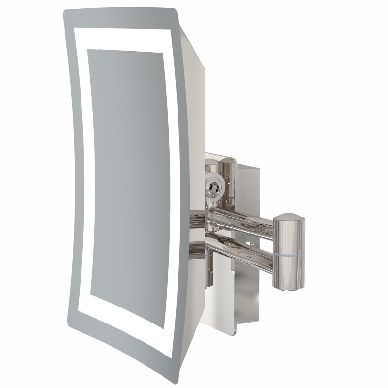 Miroir mural lumineux sans cadre Ekta, Nickel poli