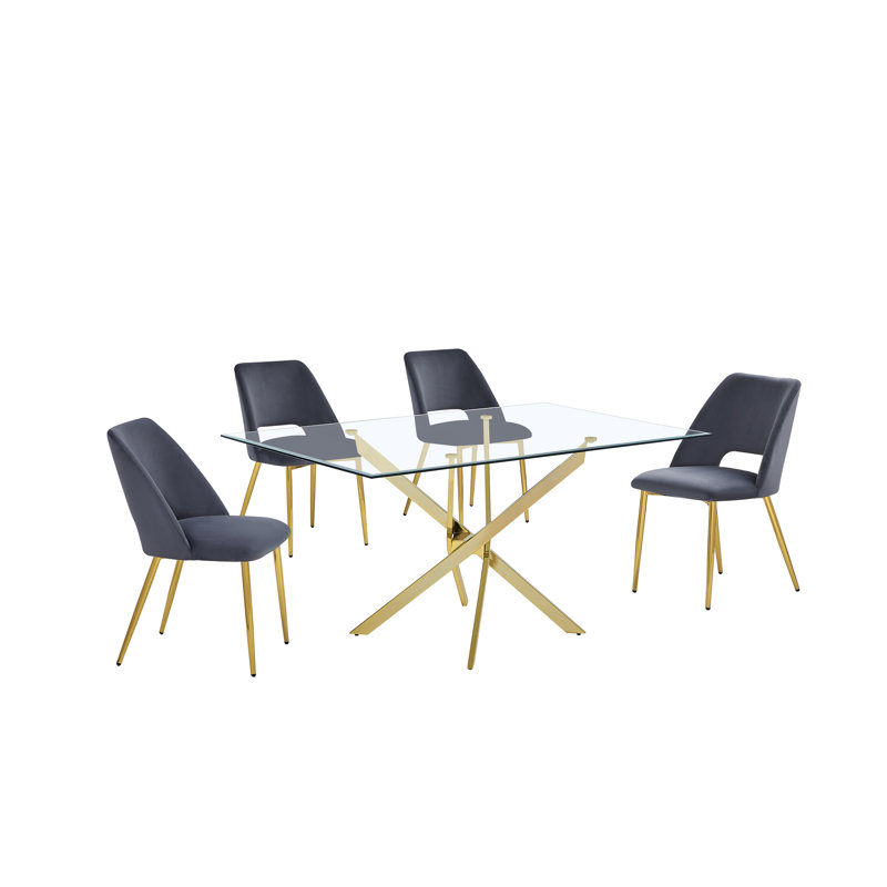 5 pièces Ensemble repas, Gris foncé
