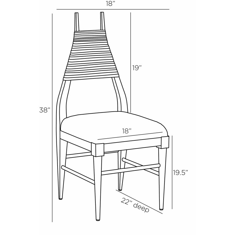 Biziki Dining Chair, Ebony, Dim Gray