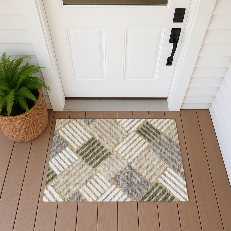 Machine Washable Indoor/Outdoor Chantille ACN2339 Geometric Rug, Rectangle 1'8" x 2'6"