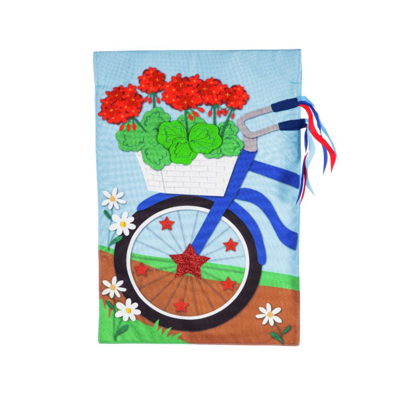 Vélo de lin 18 po x l 13 po patriotique bicycle drapeau de jardin