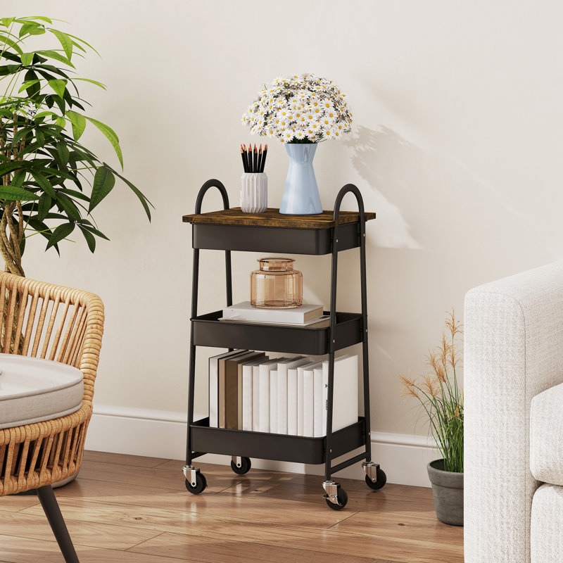 Kitchen Cart, Rustic Brown/Black