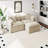 Modern Chenille Loveseat Sofa Couch With Ottoman-506217865-506217870