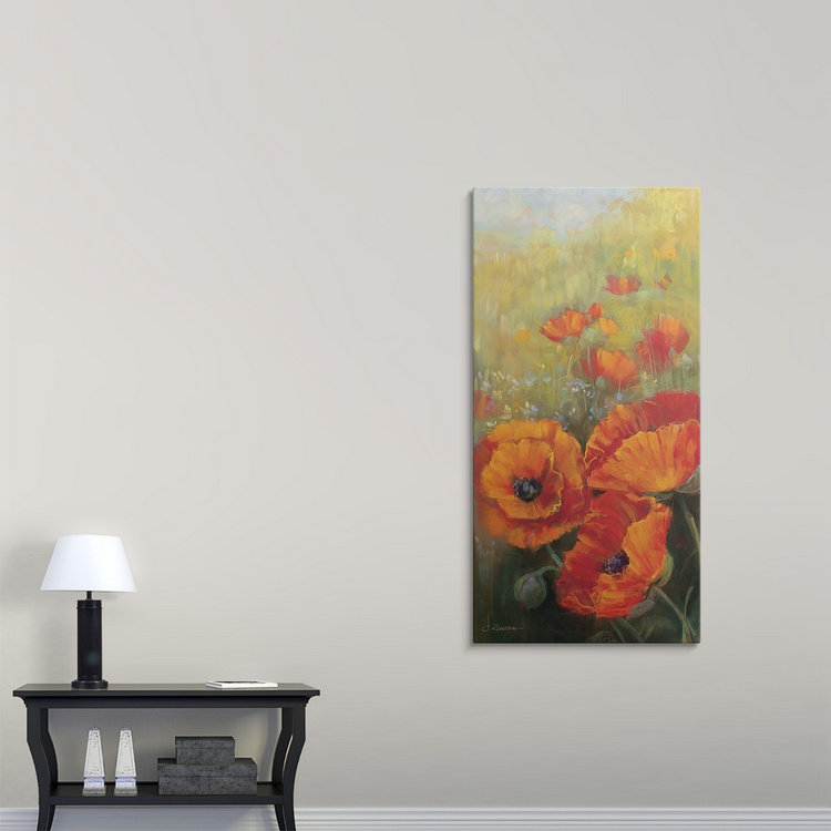 «Orange Poppy Panel» - Impression, H 36 po x l 18 po x P 1,5 po, Toile
