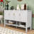 Storage Sideboard with 4-Door Design, Adjustable Shelves, Open Shelf and Dual-Sided Hooks-672228369