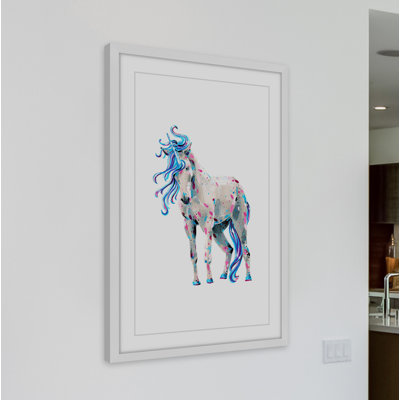 «White Unicorn», reproduction encadrée