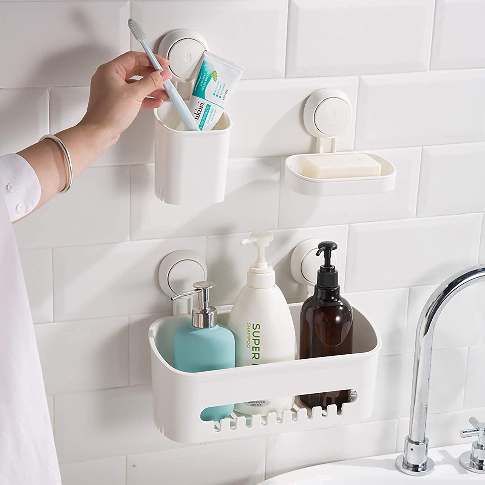 Rebrilliant Lynder Suction Shower Basket | Wayfair