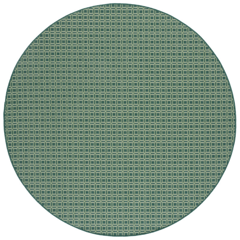Terrace 808 Geometric Indoor/Outdoor Rug, Round 6'7"