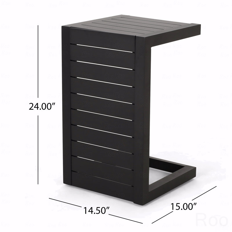 C-Shaped Patio Table, Black