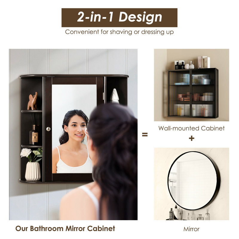 Feguens Wall Bathroom Cabinet, Black