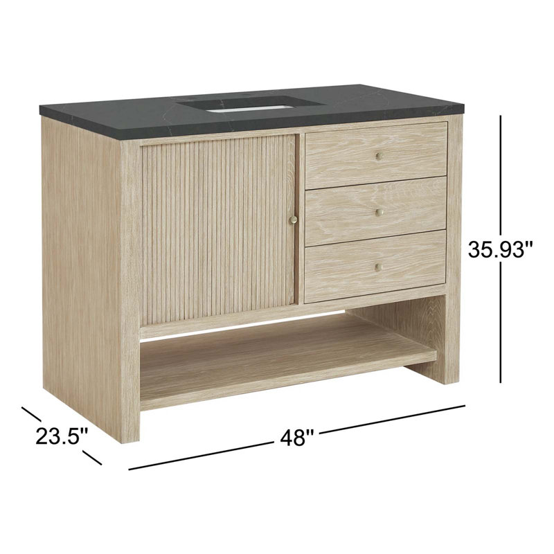 Marigot 48'' W Vanity, Charcoal Soapstone, 8" Widespread