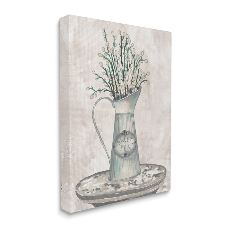 Peinture de pot de saule de Puco Willow Botanicals, Toile tendue, H 20 po x l 16 po x P 1,5 po