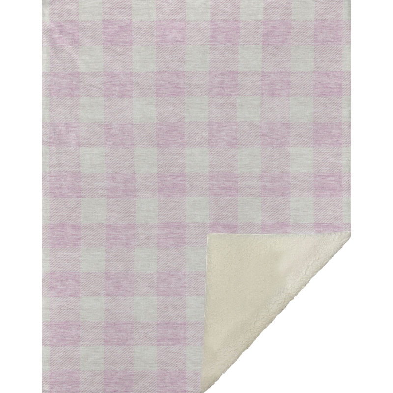 Jeté à carreaux Addison Sherpa ASB923, À carreaux, Rose