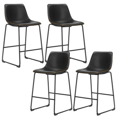  Modern Upholstered Bar Height Bar Stools Kitchen Stools for Island High Back Counter Chairs
