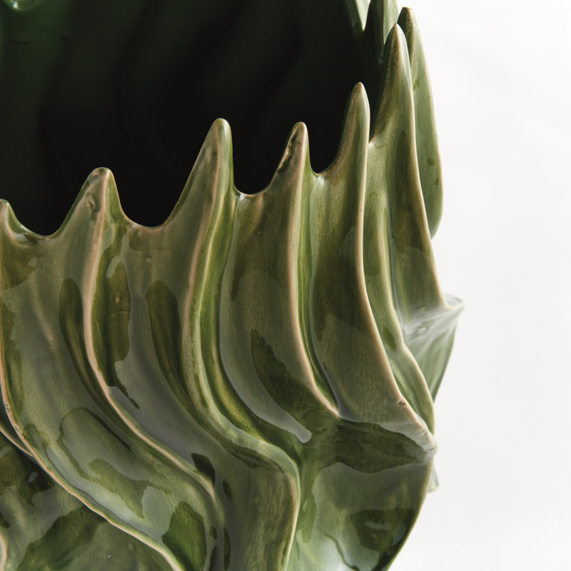 Callista Handmade Clay Table Vase, 14" H x 13" W x 12.75" D