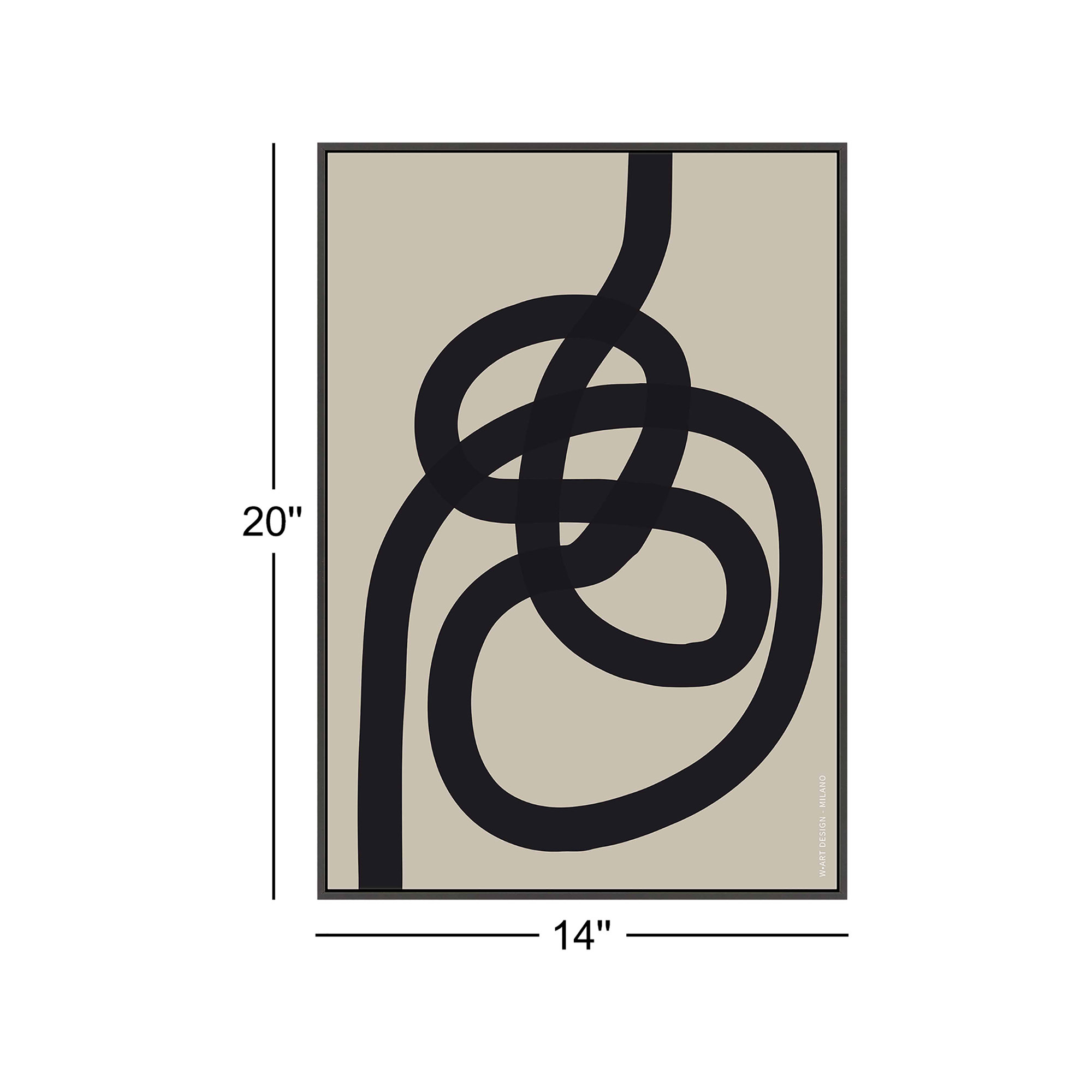 Intertwined 2 by Romina Gadler, 20" H x 14" W x 1.25" D, Black Framed Paper