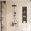Système de douche moderne gris métallique 41,4 po x P 11,8 po x H 11,8 po avec douche à pluie coulissante et commandes à 4 fonctions